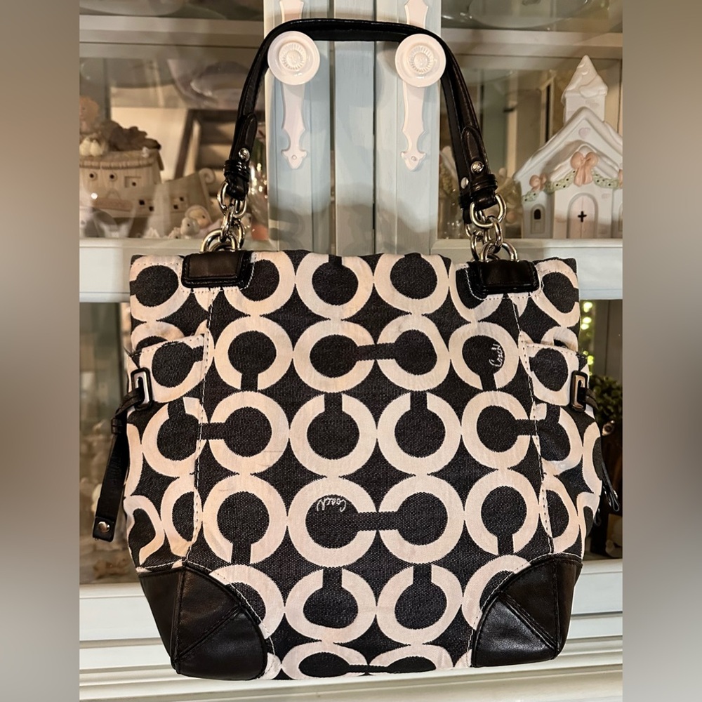 Vintage Y2K Coach Peyton Signature Op Art Tote/Shoulder Bag